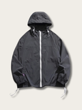 BreezeGuard Hooded Windbreaker - #000000:Black