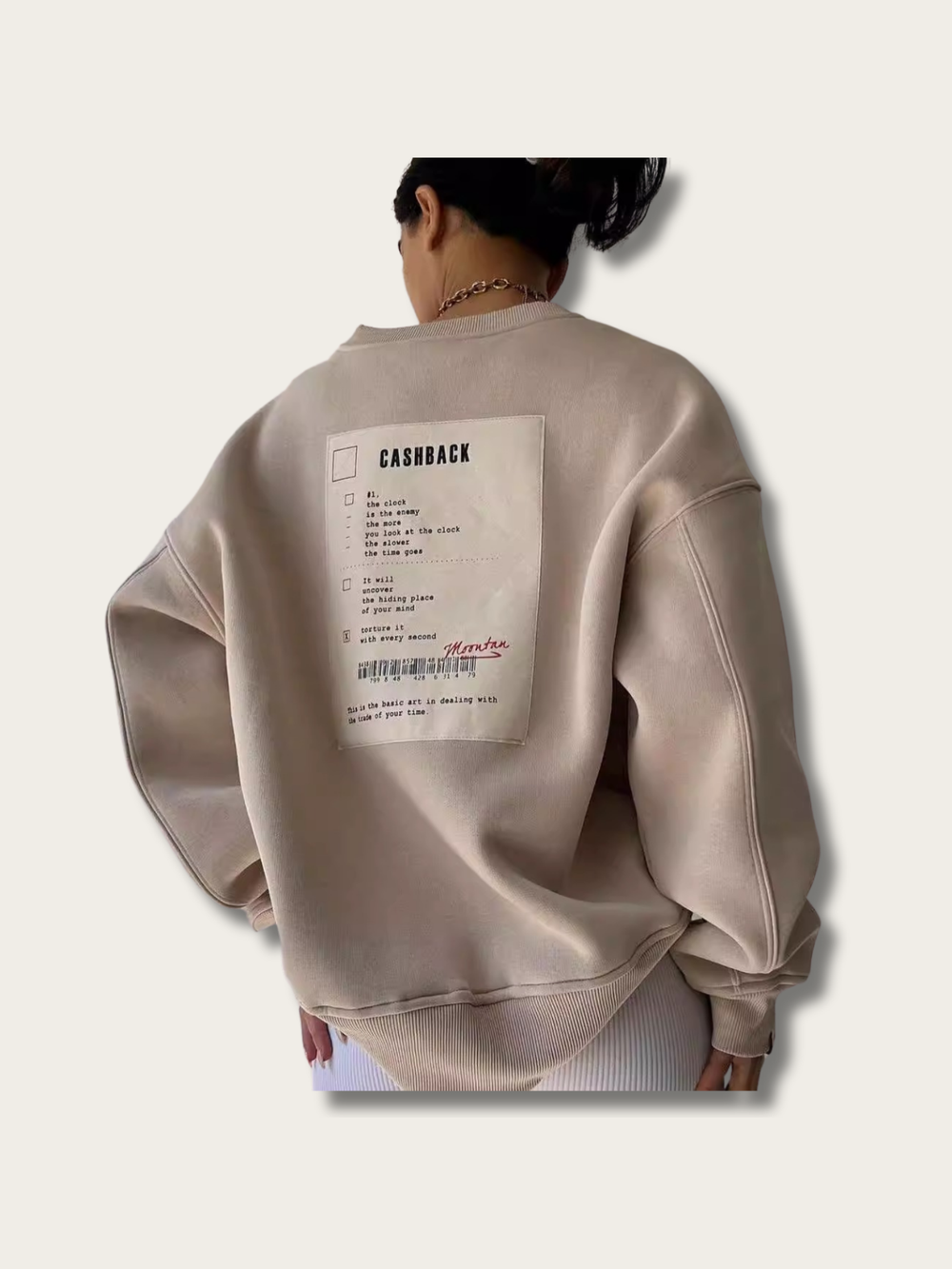 Creamy Comfort Japanese Sweatshirt - Light Brown