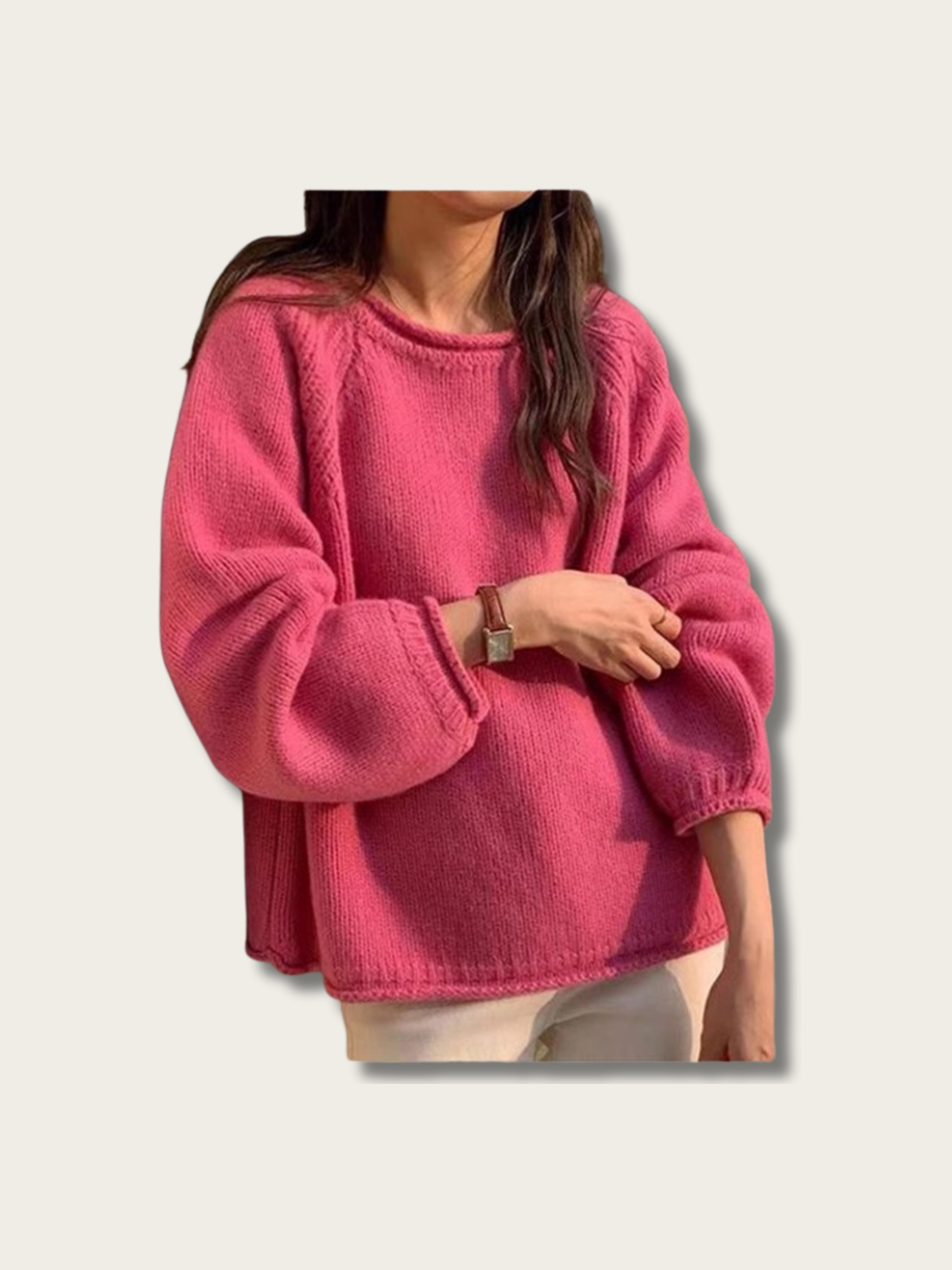 Blissful Balloon Knit Sweater - #808000:Olive Green