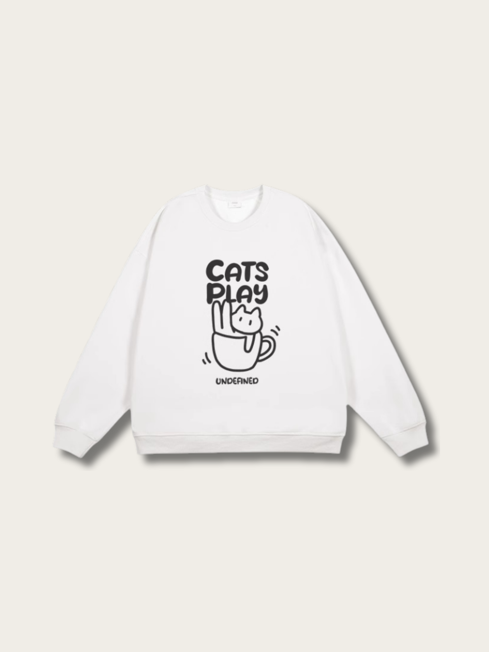 Cats Play Cozy Sweatshirt - #ffffff:White