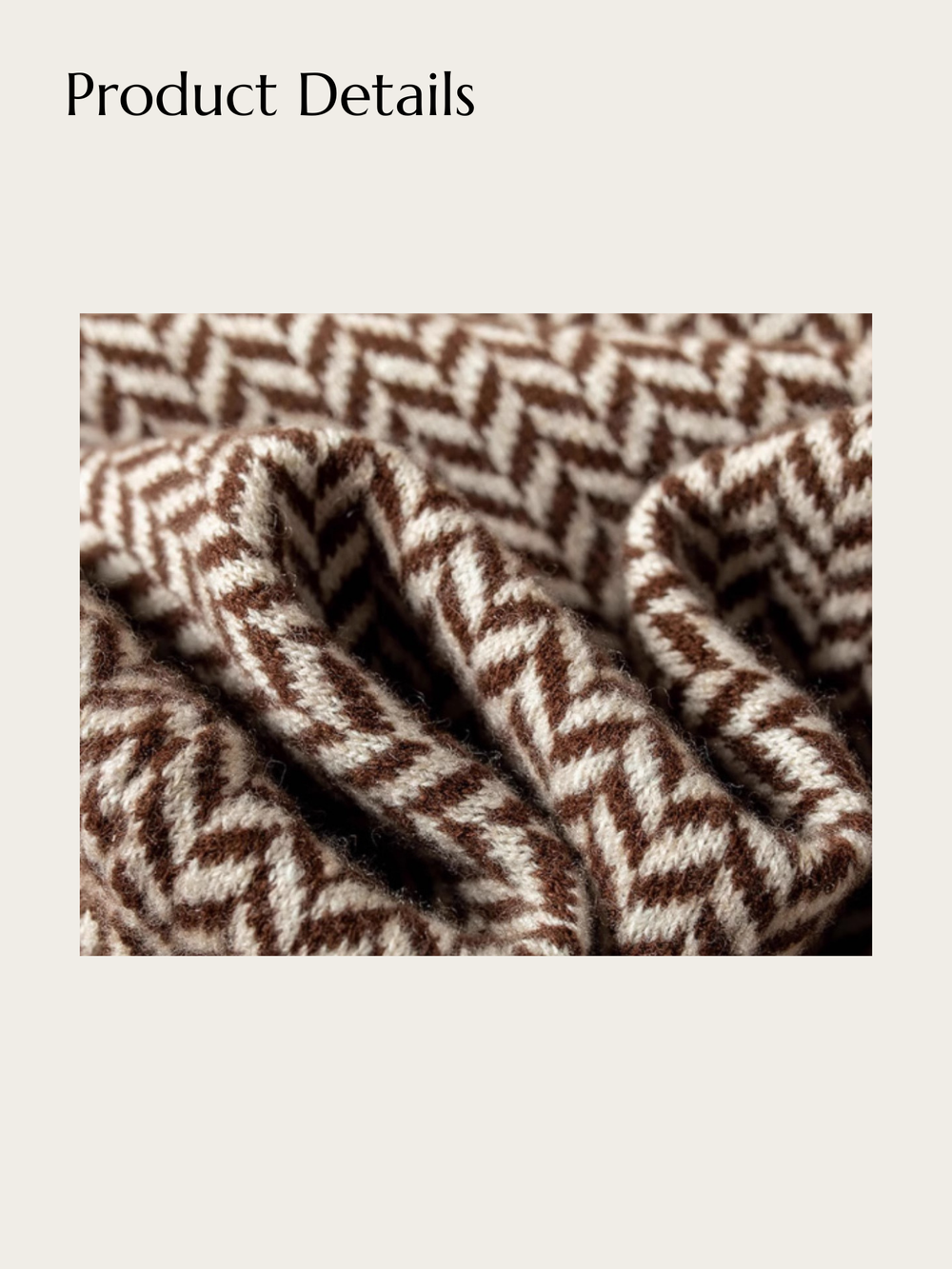 Modern Heritage Herringbone Sweater - #f5f5dc:Beige
