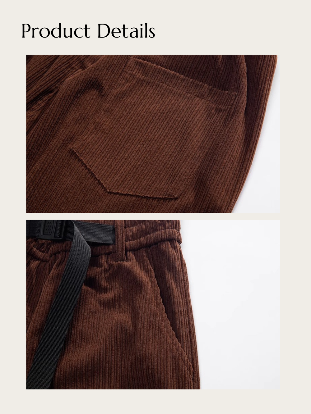 Crested Blaze Belted Corduroy Pants - XL