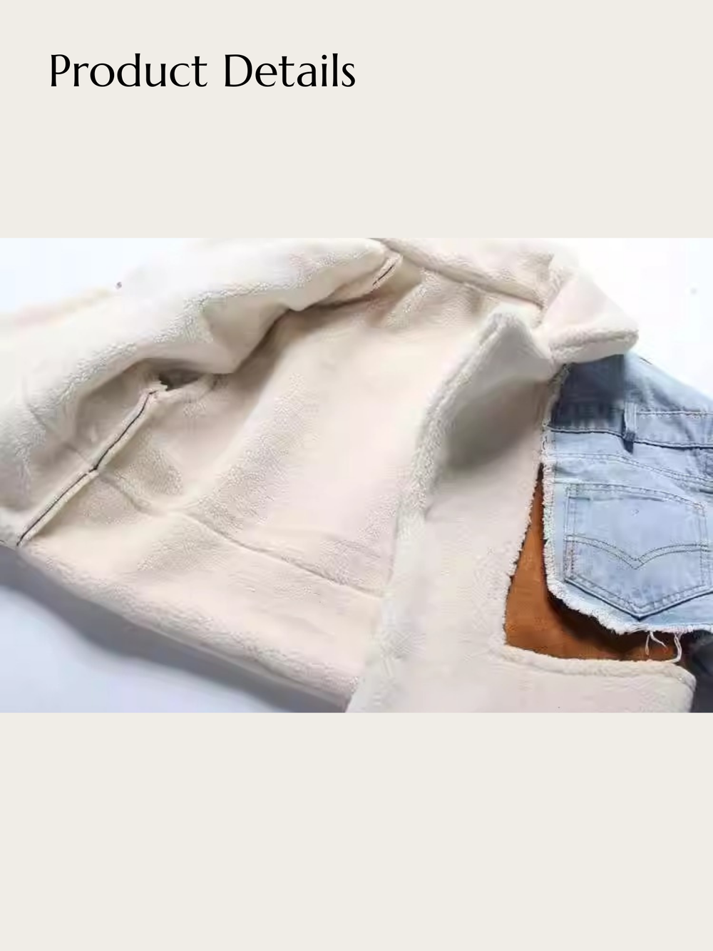 Urban Edge Shearling Denim Jacket - #808080:Gray