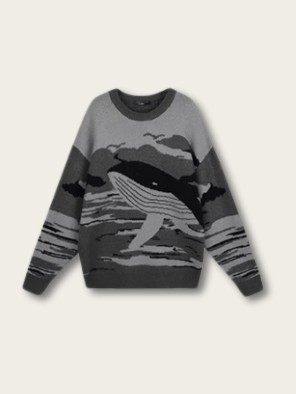 Ocean Voyager Whale Knit Sweater - #a9a9a9:Dark Gray