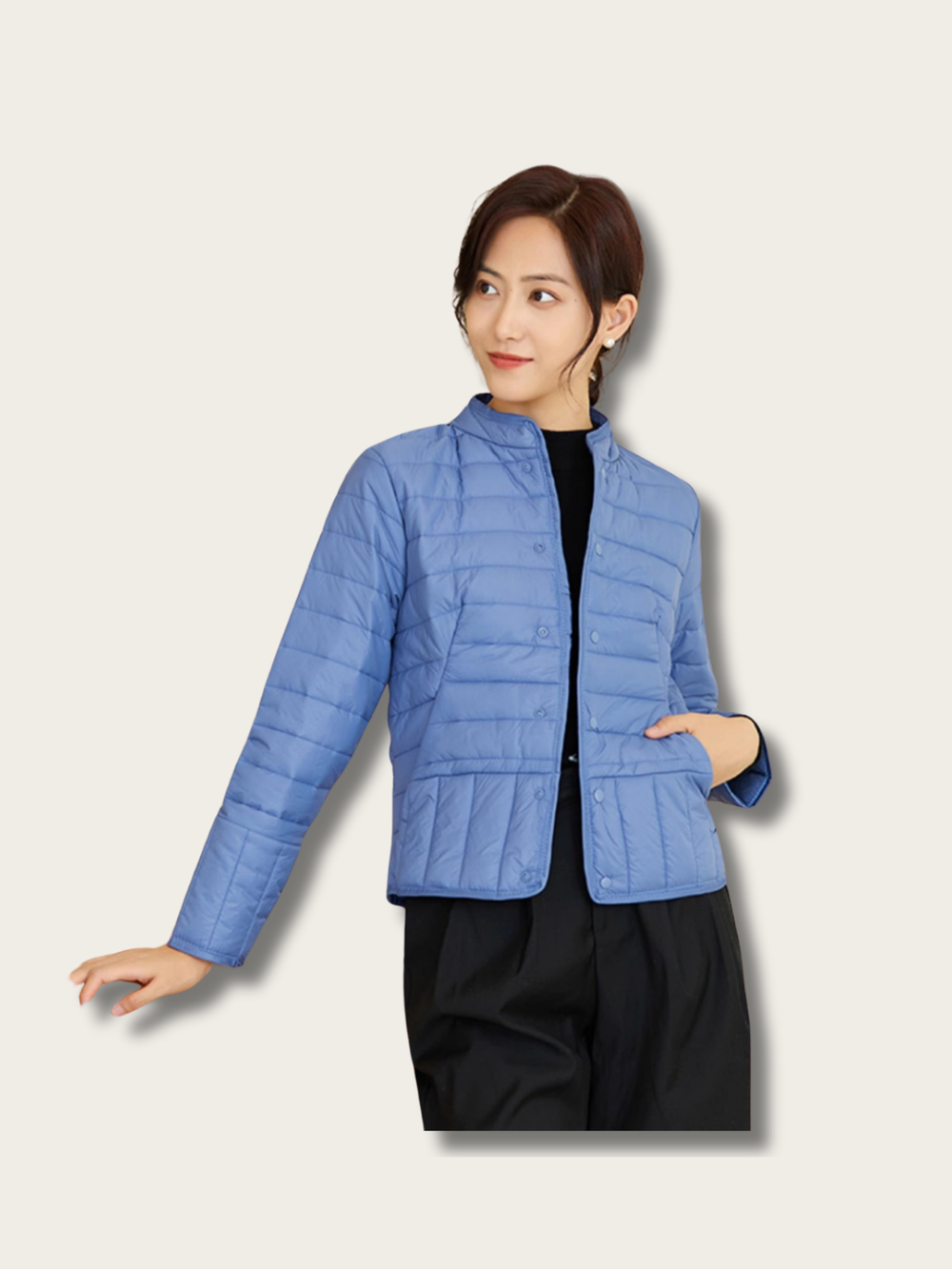 Sleek Insulation Quilted Japanese Jacket - M