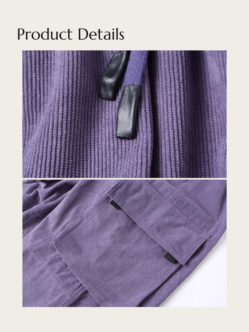 Strap Cuff Corduroy Cargo Pants - Medium