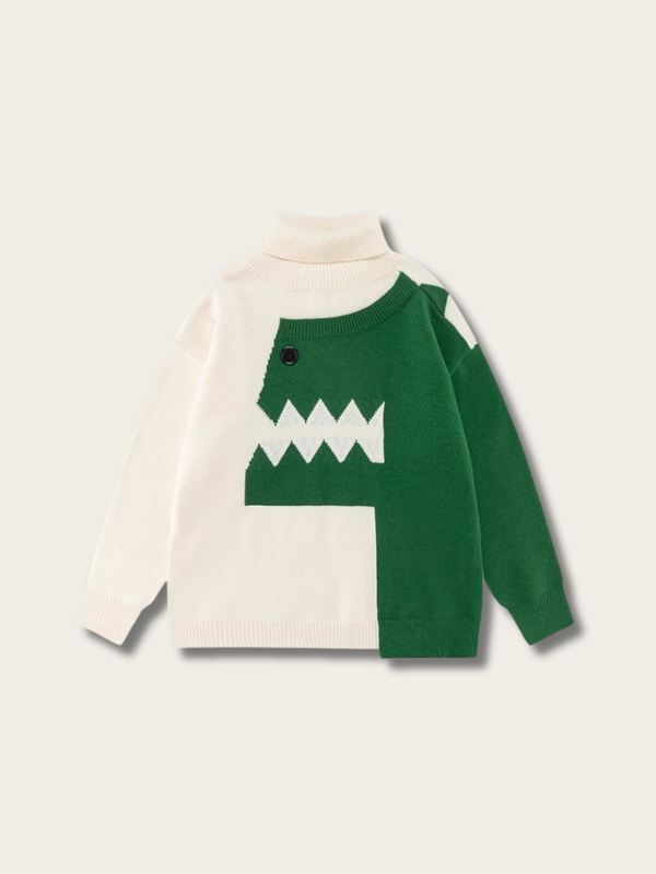 Dino Chomp Cozy Sweater - #ffc0cb:Pink