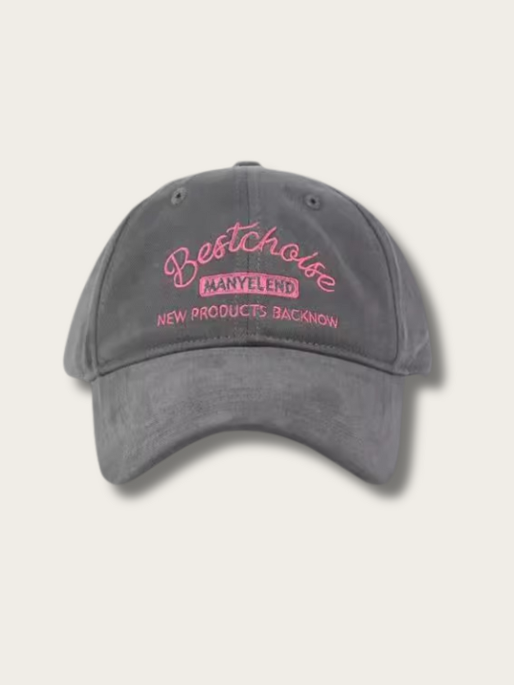 Embroidered Signature Dad Cap - #f5f5dc:Beige