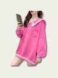 Sailor Heart Japanese Sweatshirt - Black