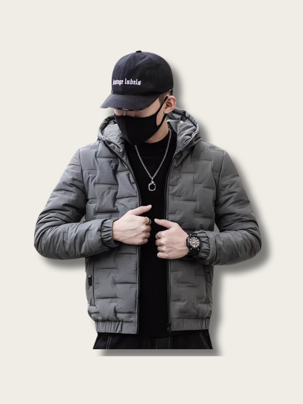 Metro Edge Quilted Puffer Jacket - L