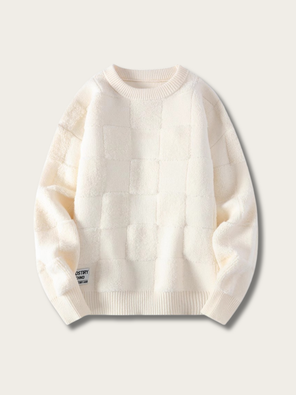 Plush Checkmate Knit Sweater - black:Black