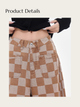 Retro Checkered Wide-Leg Pants - XL