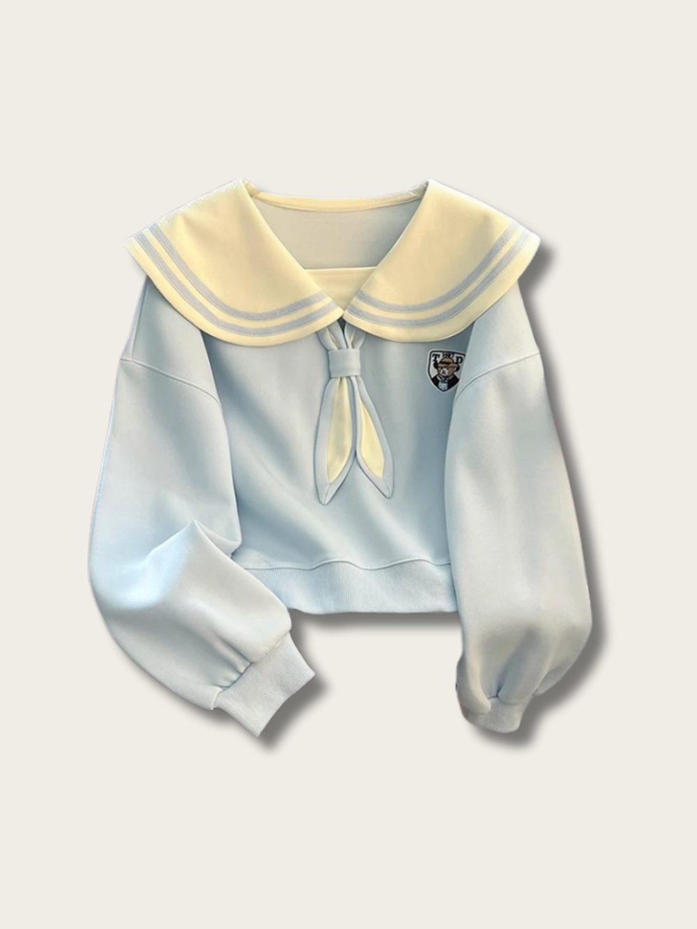 Charming Sailor Tie Sweatshirt - #ffffff:White