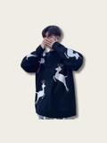 Reindeer Christmas Japanese Sweater - Red