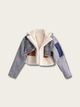 Urban Edge Shearling Denim Jacket - #00008b:Dark Blue