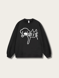 Paws & Whiskers Crewneck Sweatshirt - #ffc0cb:Pink