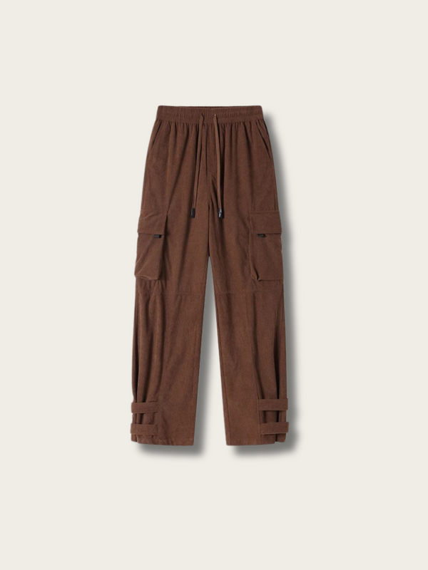 Strap Cuff Corduroy Cargo Pants - Small