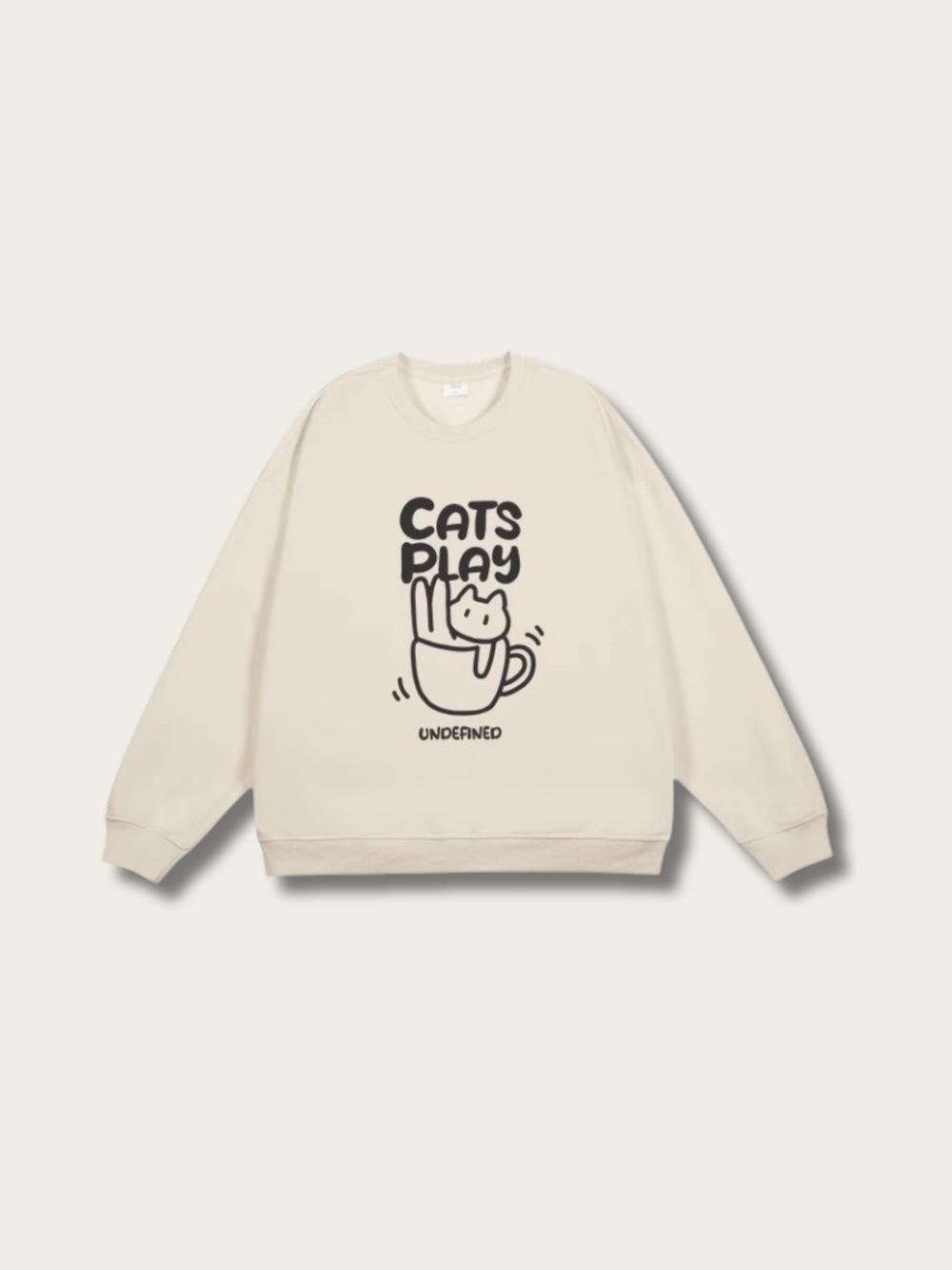 Cats Play Cozy Sweatshirt - #d3d3d3:Light Gray