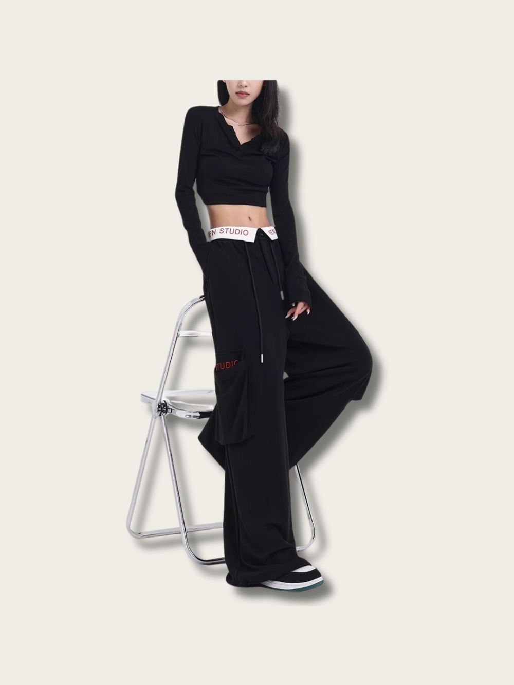 Studio Street Wide-Leg Cargo Pants - Medium