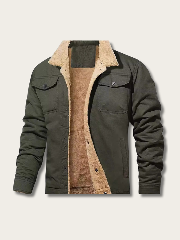 Trailblazer Sherpa Lined Canvas Jacket - black:Black