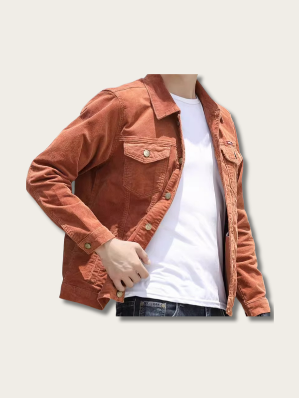 Vintage Canvas Casual Jacket - #f5f5dc:Beige