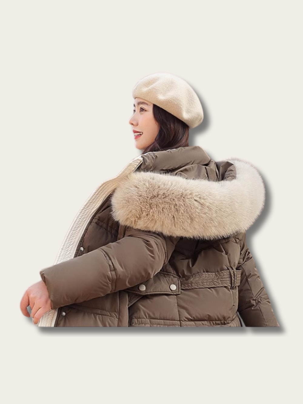 Elegance Frost Long Puffer Coat - L