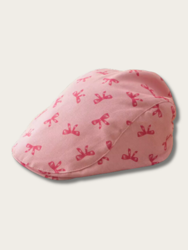 Charming Bow Flat Cap - Light Beige