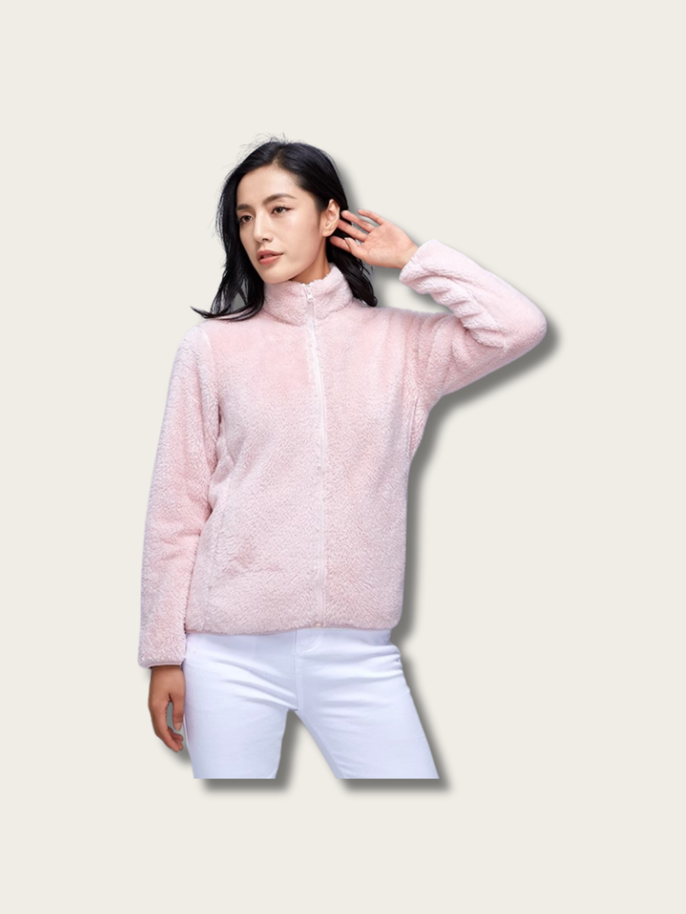 Cozy Wool Women's Jacket - #d3d3d3:Light Gray