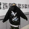 Embroidered Elegant Wind Crane Japanese Hoodie