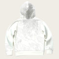 White textured hoodie on a white background