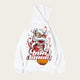 White hoodie with a dragon and basketball design on a white background