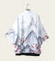 White kimono with crane and cherry blossom design