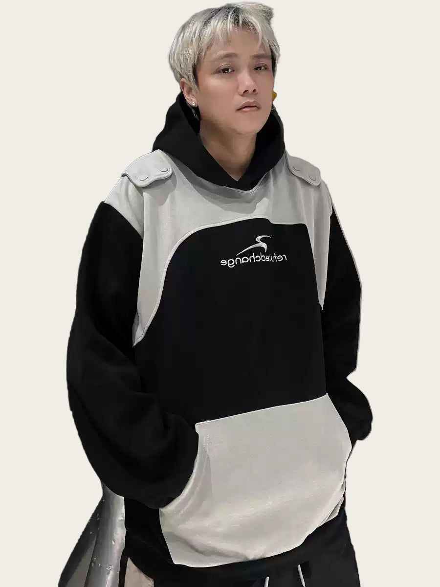 RefusedChange Black & Grey Colorblock Hoodie