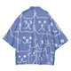 Blue Cat-Doodle Kimono Cardigan – Playful Unisex Layer