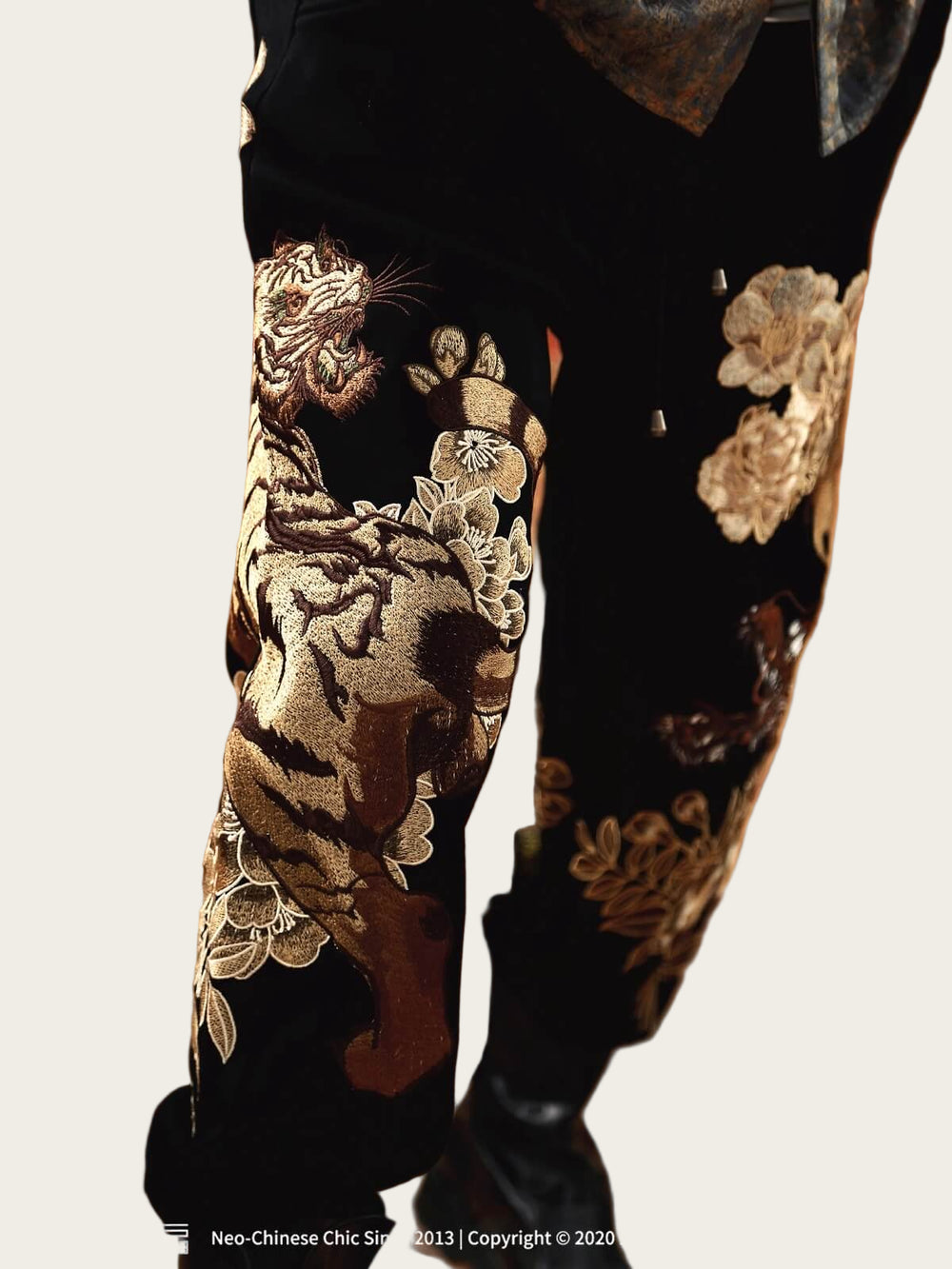 Traditional Chinese garment with tiger embroidery