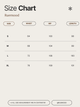 Size chart for Ruemood clothing with measurements in centimeters.