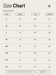 Size chart for clothing measurements by Ruemood