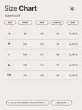 Size chart for Ruemood products with measurements in centimeters.