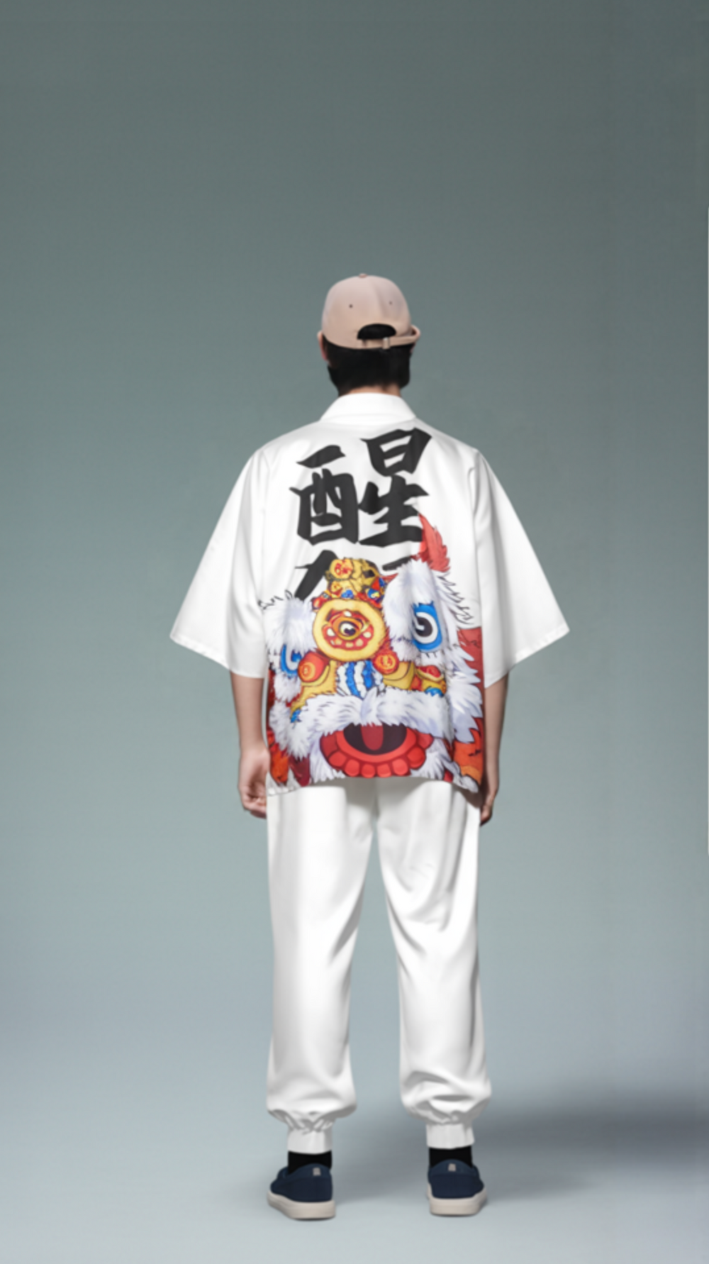 Lion Dance-Inspired Kimono Shirt – Bold and Colorful Design for Anime & Streetwear Fans