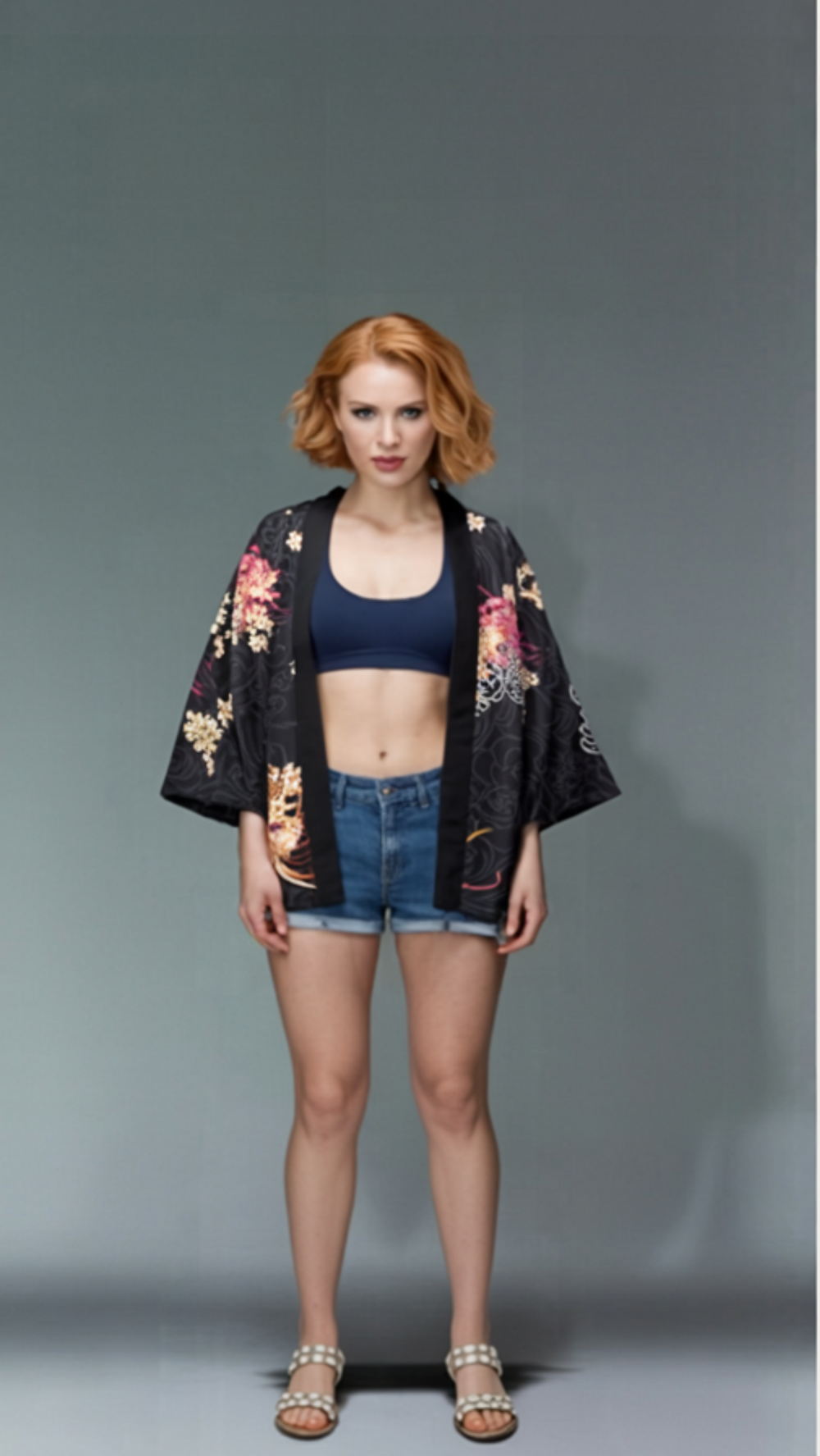 Kitsune Blossom Kimono – Geisha Warriors & Gold Floral Design