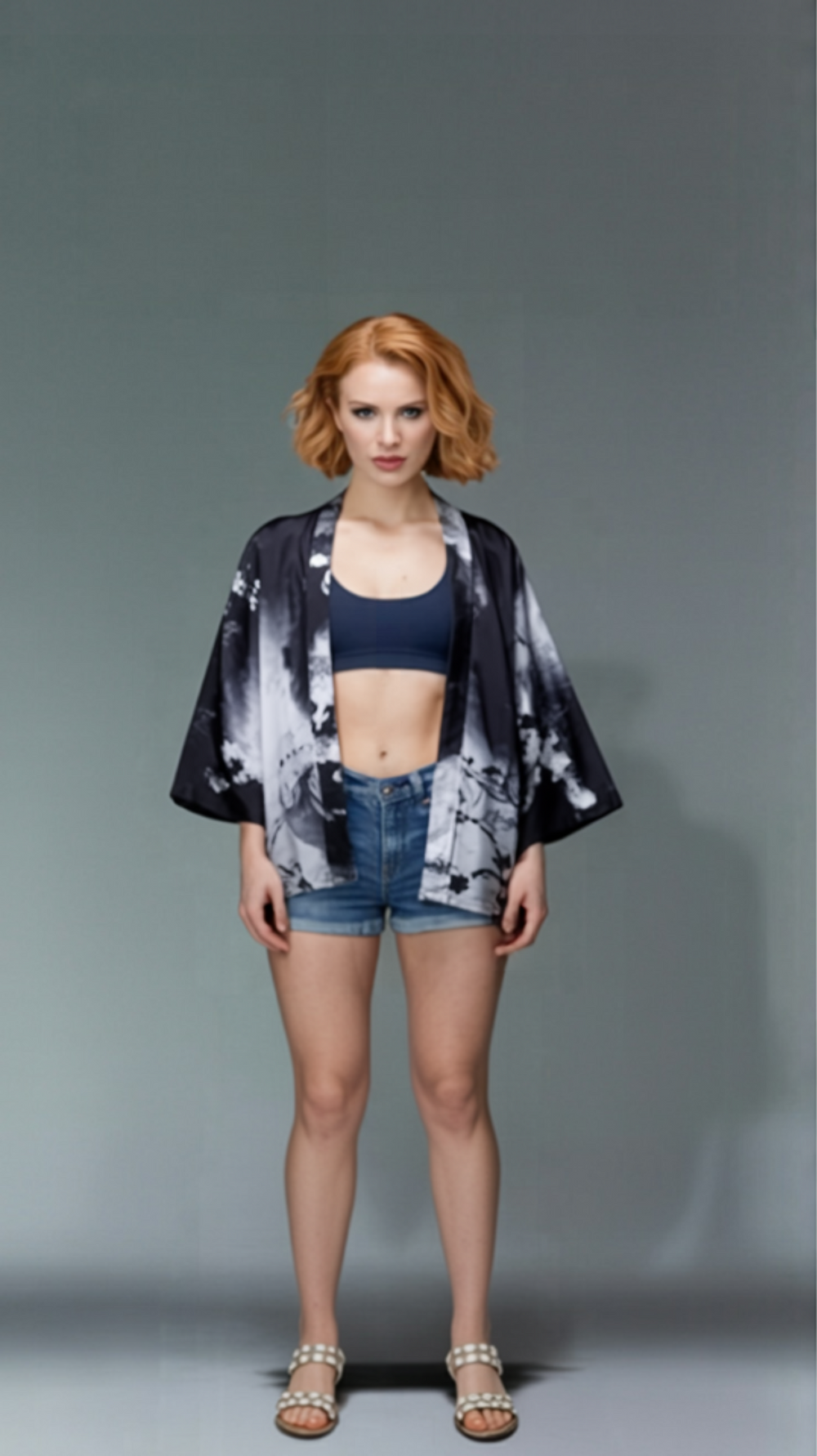 Ink Wash Dragon Kimono – Monochrome Japanese Streetwear Haori