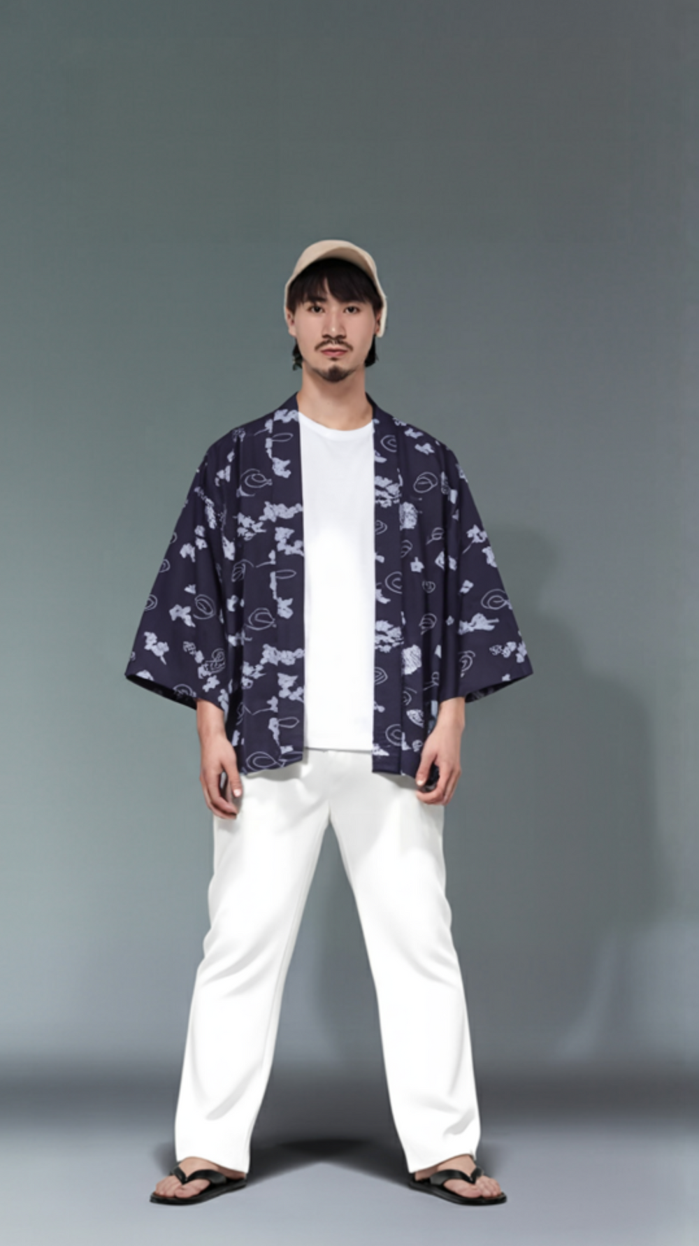 Samurai Dragon Print Black Kimono Haori Cardigan Jacket