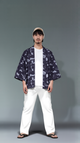 Samurai Dragon Print Black Kimono Haori Cardigan Jacket