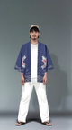 Lucky Koi Waves Kimono Cardigan – Deep-Sea Blue Haori