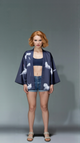 Classic Crane Kimono Jacket – Black Minimalist Design
