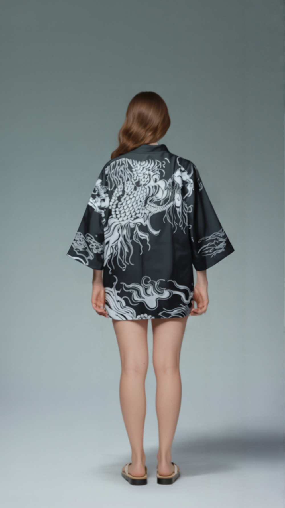 Red Kimono Cardigan with Black Dragon – Dragon