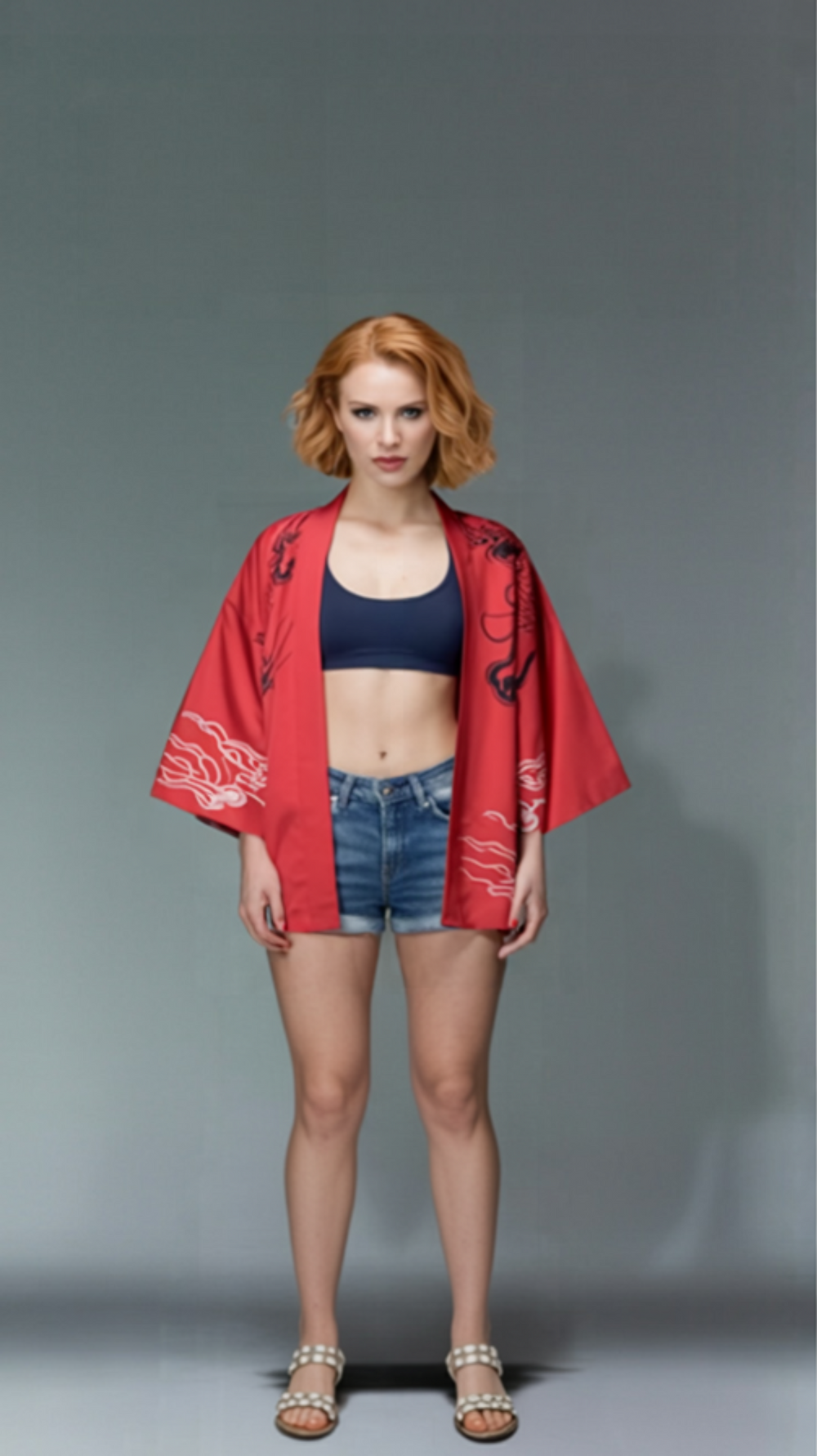 Red Kimono Cardigan with Black Dragon – Dragon