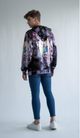Purple Floral & Butterfly Print White Hoodie – Artistic Streetwear