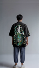 Black Tiger Flame Kimono Jacket – Unisex Streetwear Haori Cardigan