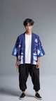Sakura Fortune Haori Kimono Jacket | Lucky Cat & Cherry Blossom Print